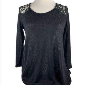 I Jeans By Buffalo Black Lace Crochet Back Sz. S